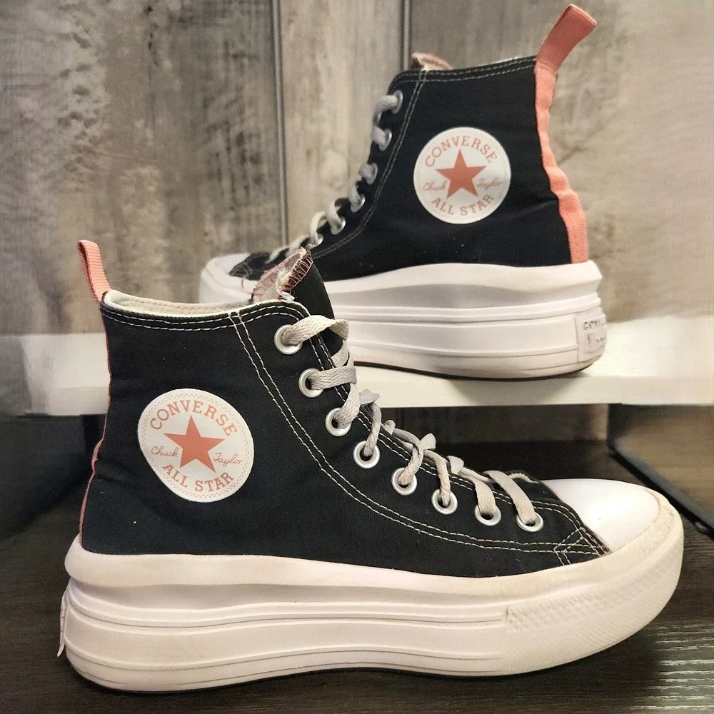 Converse Chuck Taylor All Star Move Platform High Top Sneakers Black Womens 8